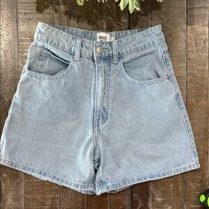 Princess Polly High-Waisted Denim Shorts - Light Wash Cotton - Size 2